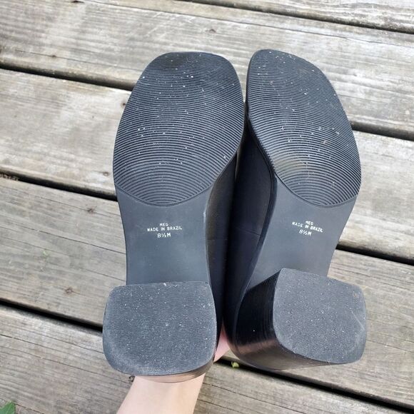 Vintage 90s y2k Bratz Black Leather Platform Oxford Chunky Heeled Loafers 8.5 - Picture 7 of 7